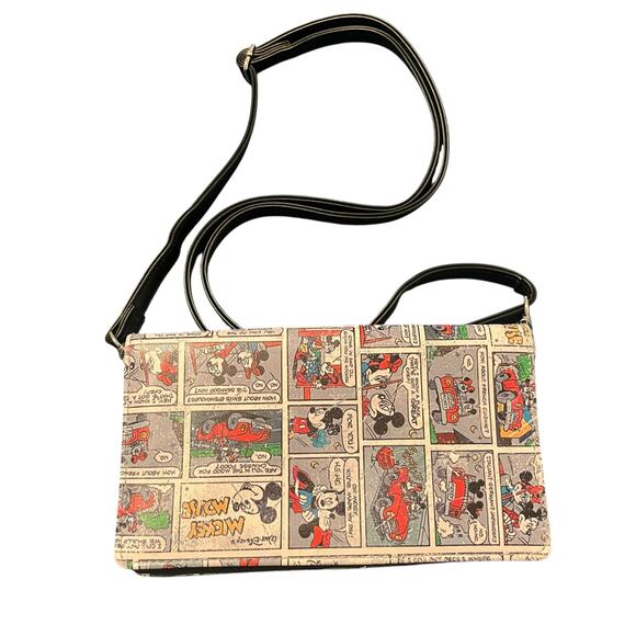 Disney Mickey Minnie Comic Book Crossbody Wallet - Picture 1 of 5